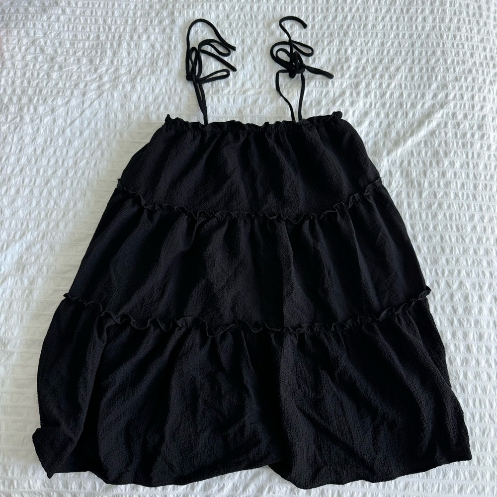 Mini Black Tiered Dress